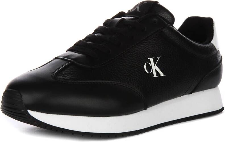 Calvin Klein Jeans Zwart Wit Leren Sneakers Runner