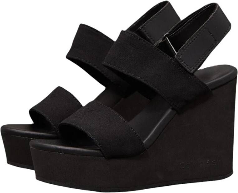 Calvin Klein Jeans Zwarte Casual Textiel Dames Sandalen