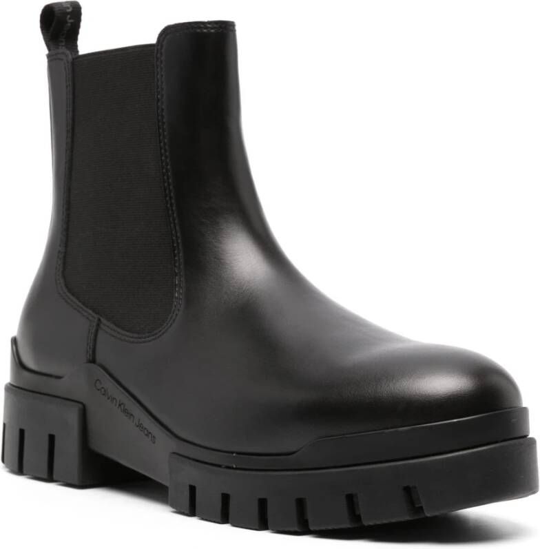 Calvin Klein Jeans Zwarte Combat Chelsea Enkellaarzen Black Heren