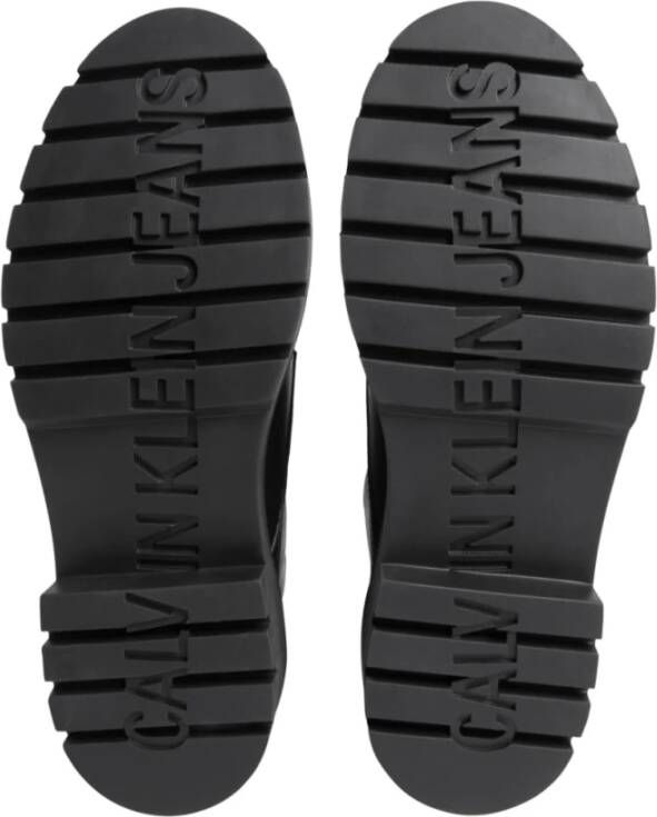 Calvin Klein Jeans Zwarte Combat Laceup Enkellaars