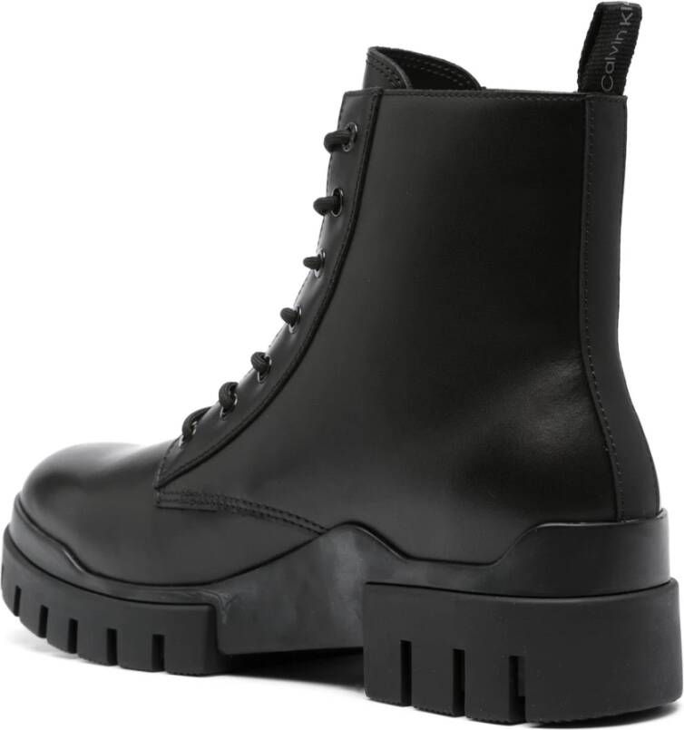 Calvin Klein Jeans Zwarte Combat Laceup Enkellaarzen Black Heren
