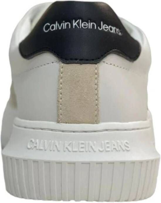 Calvin Klein Jeans Zwarte Leren Sneakers met Print Multicolor Heren