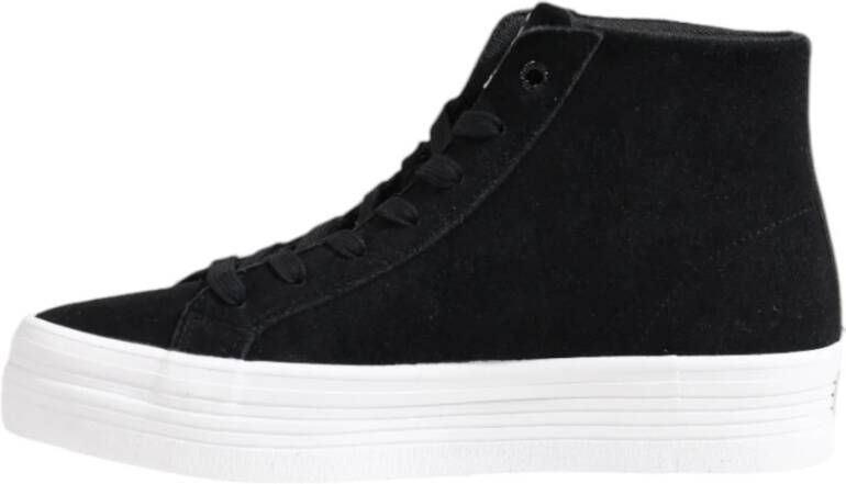 Calvin Klein Jeans Zwarte Leren Sneakers met Rubberen Zool