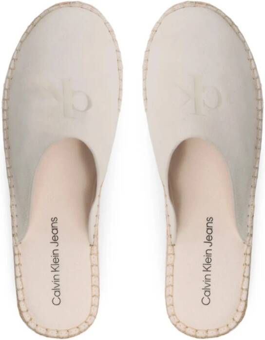 Calvin Klein Leren Espadrilles White Dames