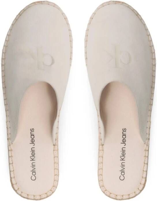 Calvin Klein Leren Espadrilles White Dames