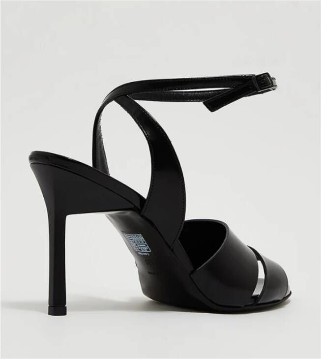 Calvin Klein Leren Sandalen Black Dames