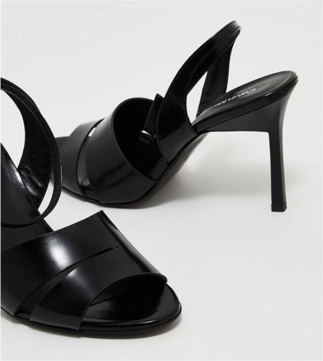 Calvin Klein Leren Sandalen Black Dames