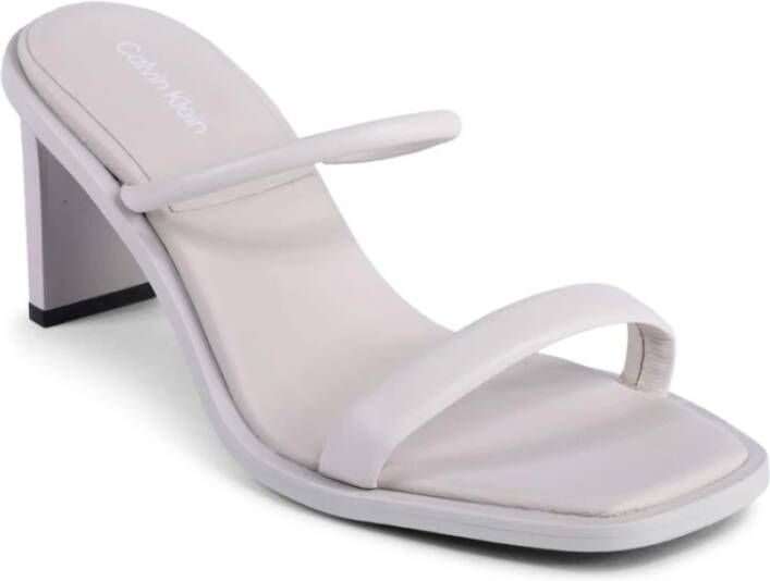 Calvin Klein Leren Twee-band Sandalen Beige Model