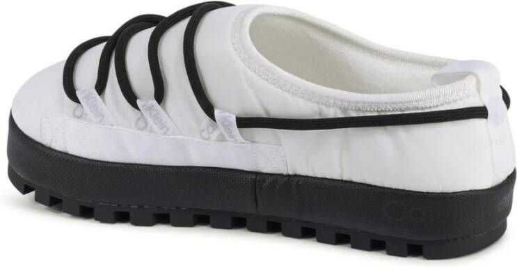 Calvin Klein Minimalistische Witte Polyester Slof
