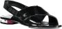 Calvin Klein Platte Gekruiste Voorkant Logo Sandaal Zwart Black Dames - Thumbnail 2