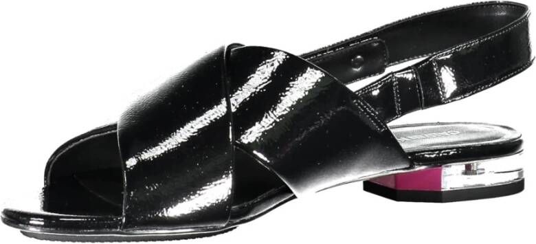 Calvin Klein Platte Gekruiste Voorkant Sandaal Zwart Black Dames