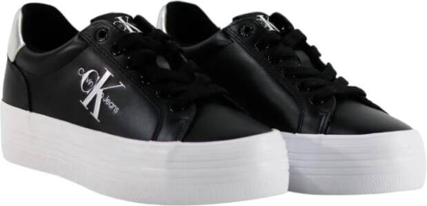 Calvin Klein Premium Leren Veterschoenen met Flatform Zool