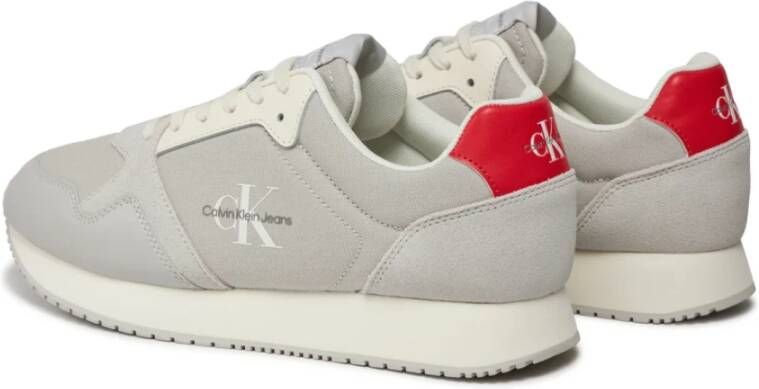Calvin Klein Retro Runner Leren Textiel Sneakers Gray Heren