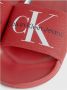 Calvin Klein Rode Platte Textiel Muiltjes Red Heren - Thumbnail 4