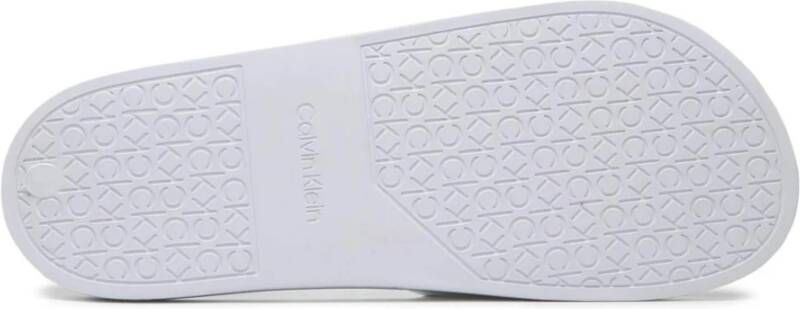 Calvin Klein Rubber Pool Slide Sandalen White Heren