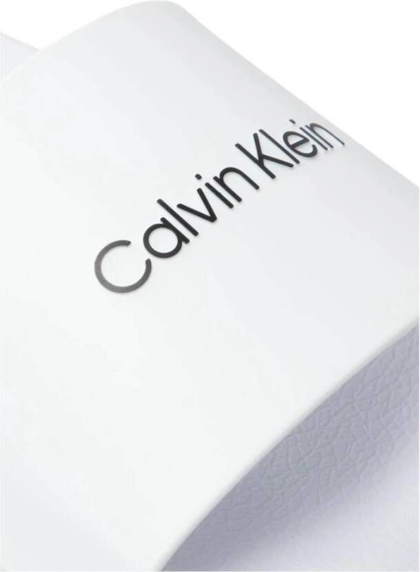 Calvin Klein Rubber Pool Slide Sandalen White Heren