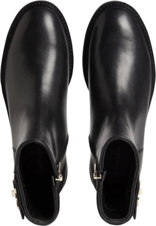 Calvin Klein rubber sole ankle boot whw-lth Zwart Dames