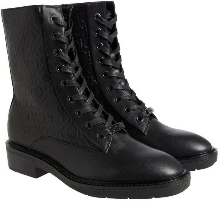 Calvin Klein Rubber Sole Combat Boot Zwart Dames