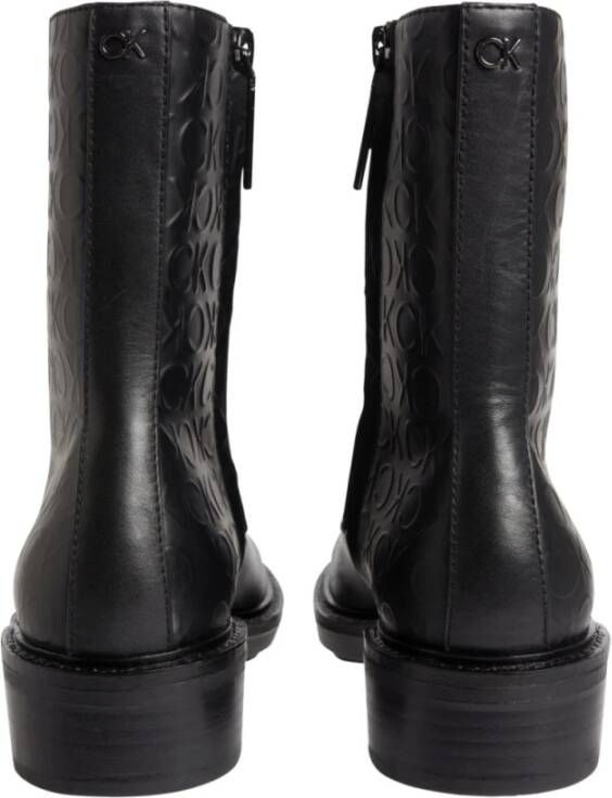 Calvin Klein rubber sole combat boot Zwart Dames