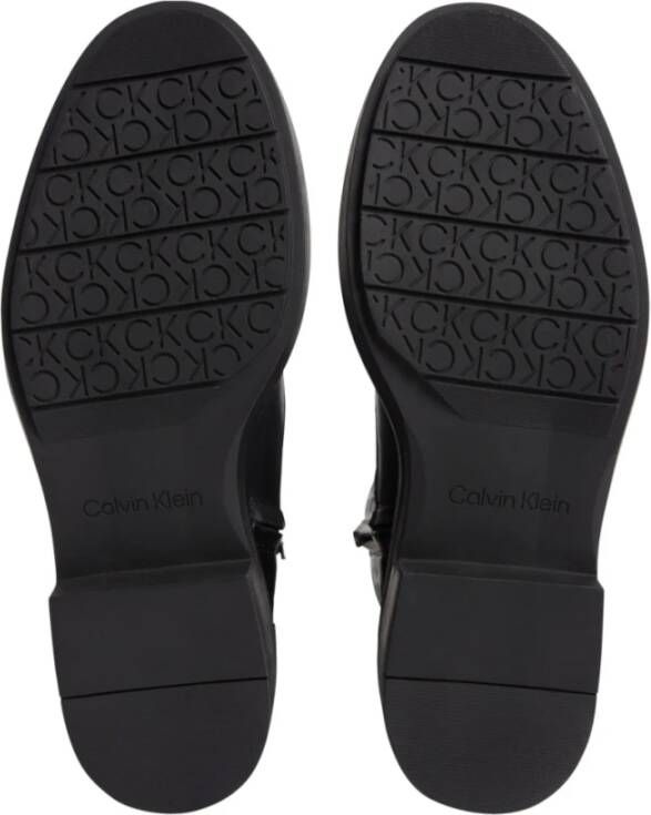 Calvin Klein rubber sole combat boot Zwart Dames
