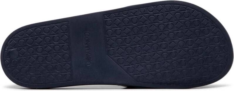 Calvin Klein Rubberen zwembadsandalen Blue Heren