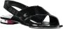 Calvin Klein Platte Gekruiste Voorkant Logo Sandaal Zwart Black Dames - Thumbnail 2