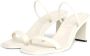 Calvin Klein Leren Twee-band Sandalen Beige Model - Thumbnail 4