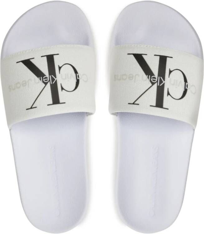 Calvin Klein Sliders White Dames