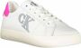 Calvin Klein Witte polyester sneakers met veters print contrastdetails logo White - Thumbnail 8