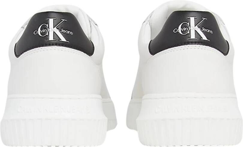 Calvin Klein Chunky Cupsole Mono Lederen Sneakers Wit Heren