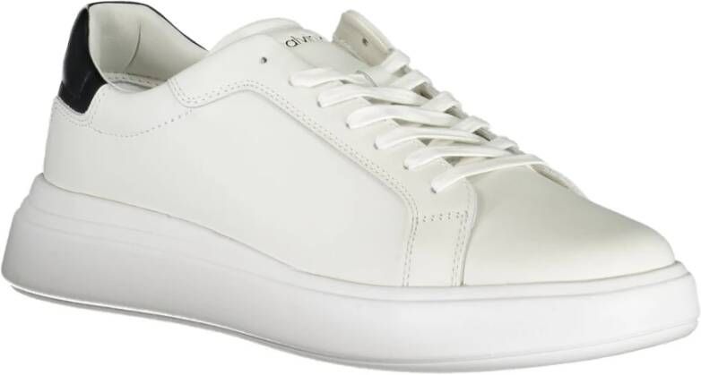 Calvin Klein Sportieve Veterschoenen Wit Contrast Print White Heren