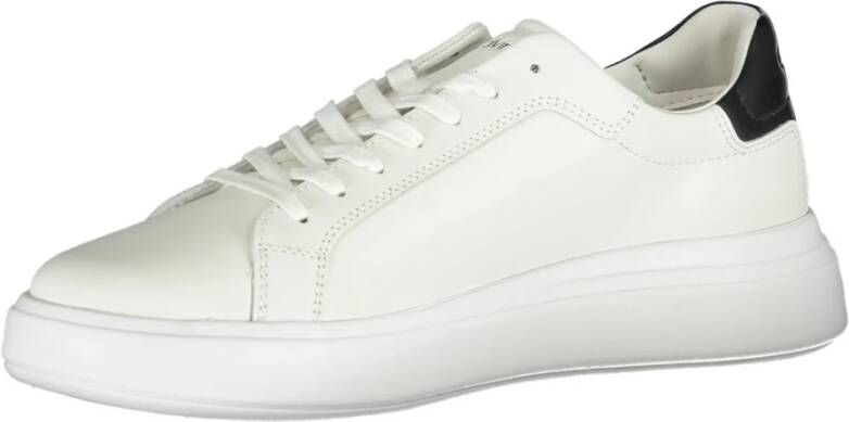 Calvin Klein Sportieve Veterschoenen Wit Contrast Print White Heren