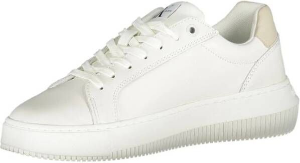 Calvin Klein Stijlvolle witte vetersneakers met contrastdetails