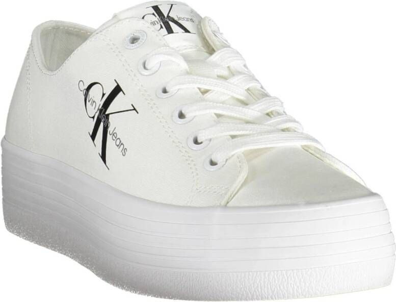 Calvin Klein White Cotton Sneaker Wit Dames