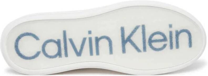 Calvin Klein Witte Geweven Lage Top Sneakers