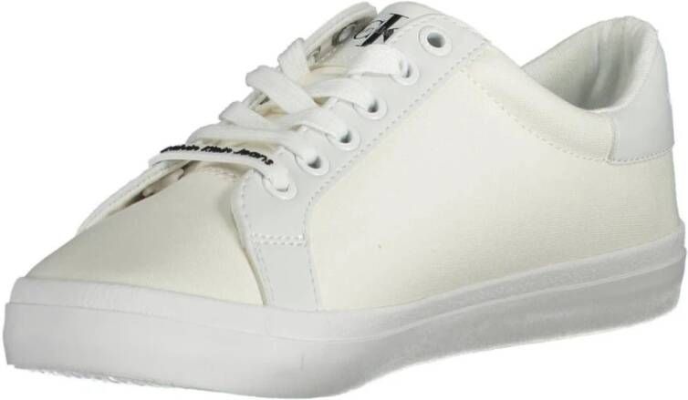 Calvin Klein Witte Katoenen Lage Sneaker