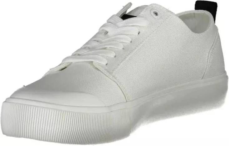 Calvin Klein Witte Katoenen Sneaker met Logo Print Wit Heren