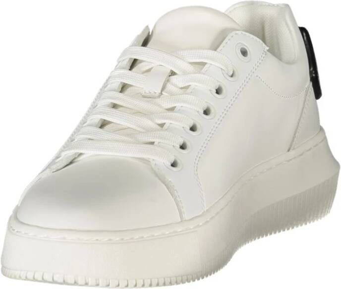 Calvin Klein Witte Leren Dames Sneaker Urban Elegantie