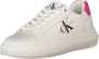 Calvin Klein Witte Leren Dames Sneakers - Thumbnail 2
