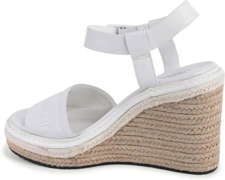 Calvin Klein Witte leren espadrille sandalen