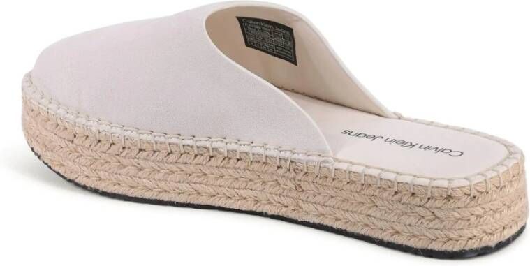 Calvin Klein Witte leren espadrille sandalen