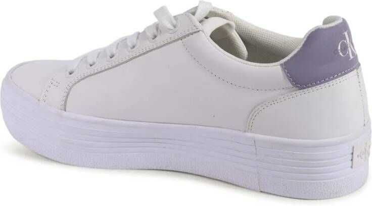 Calvin Klein Witte Leren Lage Sneakers