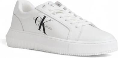 Calvin Klein Witte Leren Lage Sneakers White Heren