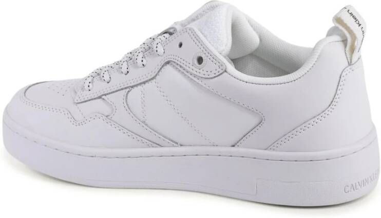 Calvin Klein Witte Leren Lage Top Sneakers