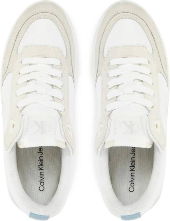 Calvin Klein Witte Leren Plateau Sneakers