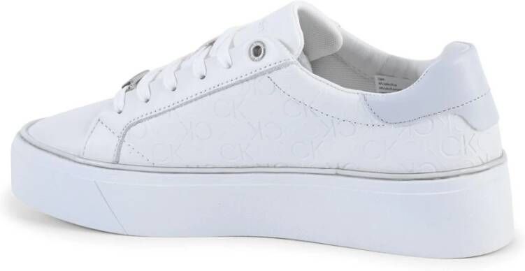 Calvin Klein Witte Leren Platform Sneaker