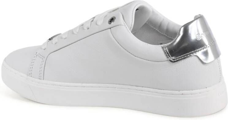 Calvin Klein Witte Leren Sneaker Klassiek Ontwerp