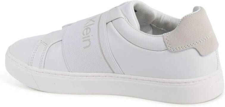 Calvin Klein Witte Leren Sneaker Minimalistisch Ontwerp