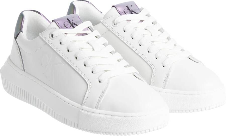 Calvin Klein Witte Leren Sneakers Productie White Dames