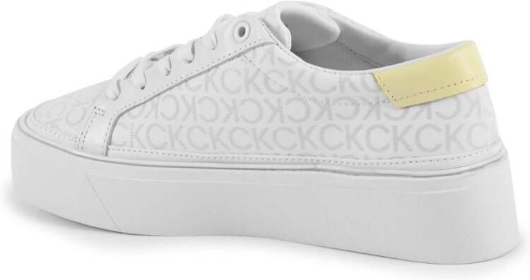 Calvin Klein Witte Monogram Platform Sneakers